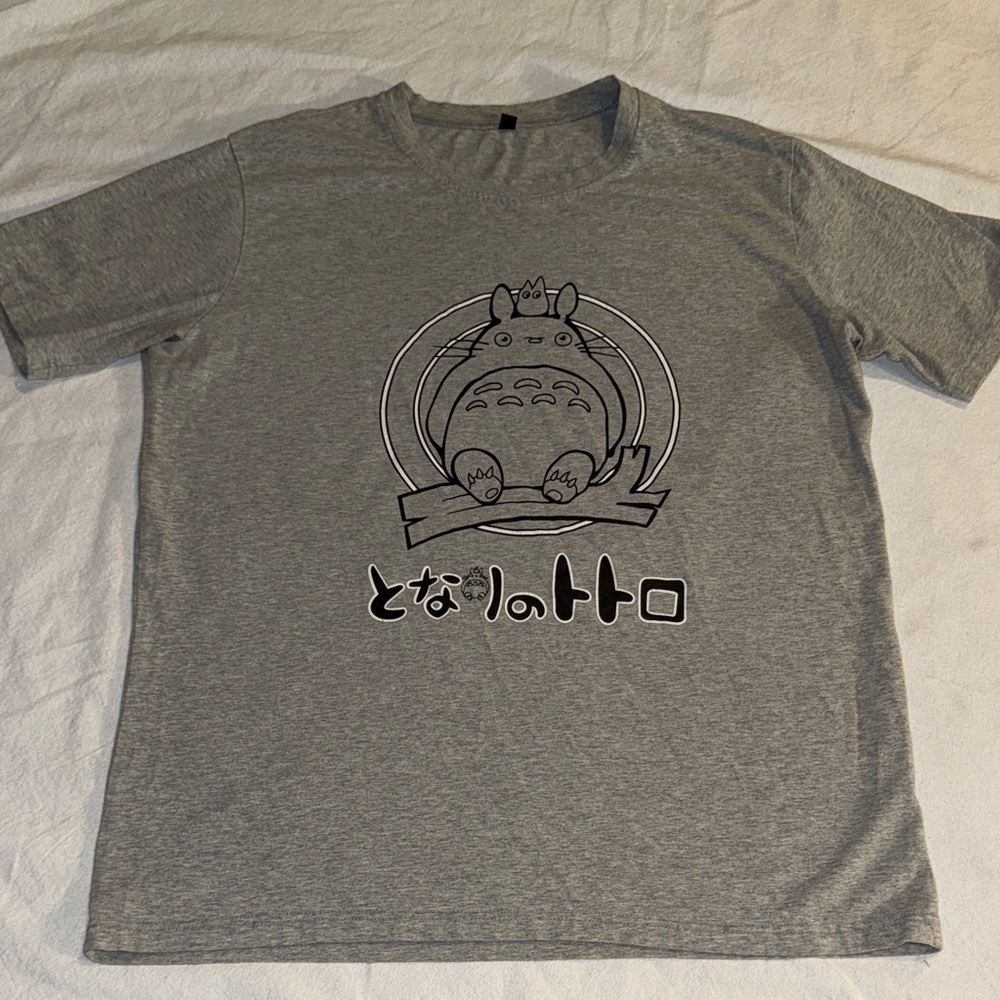 My Neighbor Totoro: Gray Graphic Short Sleeve Tee Sz XL